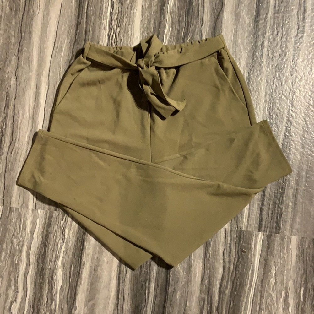 Kaki Paper Bag Pants
